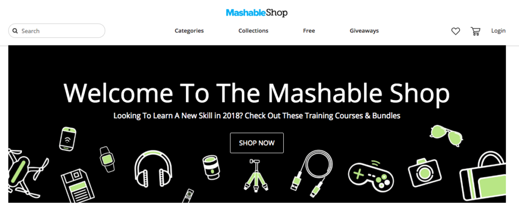 Mashable commerce shop